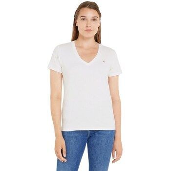 WW0WW37873YBL  women's T shirt in White