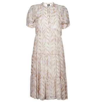 VMKATHRINE  women's Long Dress in Beige. Sizes available:XS