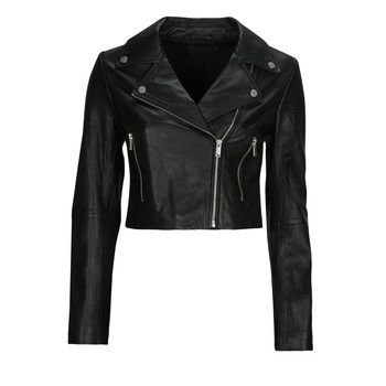 BR48145  women's Leather jacket in Black