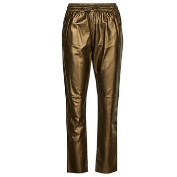 GIFT METAL  women's Trousers in Gold