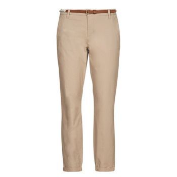 ONLBIANA COTTON BELT CHINO CC PNT  women's Trousers in Beige