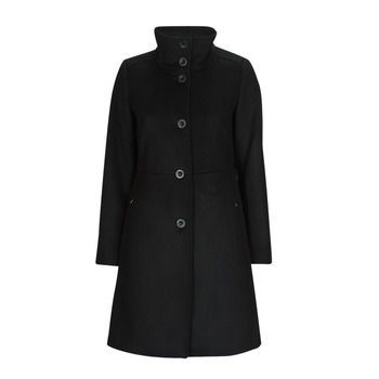 New Basic Wool  women's Coat in Black
