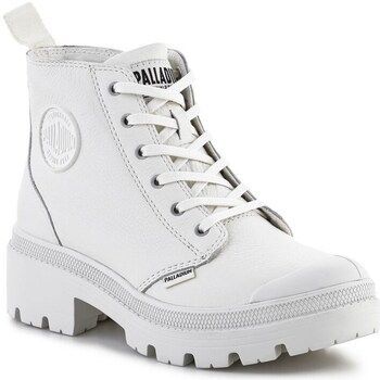 Pallabase Leather White black M  women's Shoes (High-top Trainers) in White