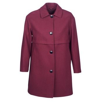 FAREDA  women's Coat in Bordeaux. Sizes available:UK 14