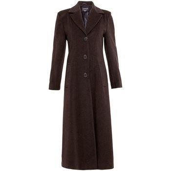 Double Single Fitted Long Coat  in Brown