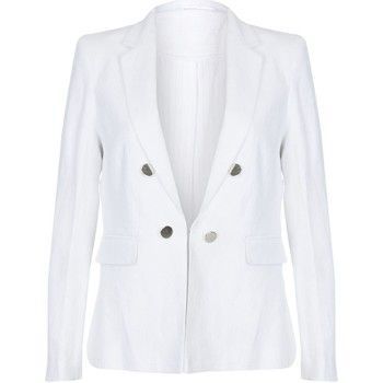 Linen Summer Blazer Jacket  in White