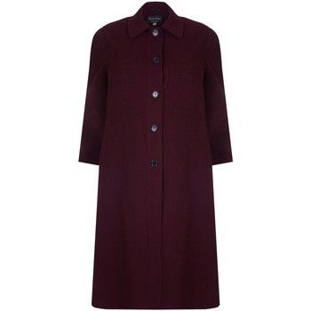 Single Breasted Wool and Cashmere Blend Long Winter Coat  in Red