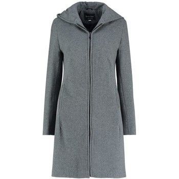 Cashmere Wool Hooded Winter Coat  in Grey