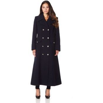 Long Military Wool Cashmere Winter Coat  in Beige