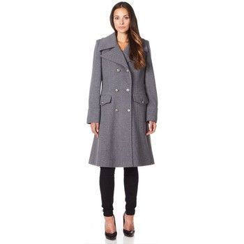 Military Cashmere Wool Winter Coat  in Grey