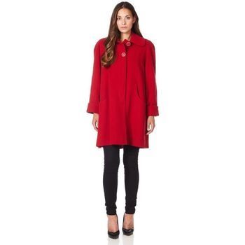 Swing Wool Cashmere Winter Coat  in Red