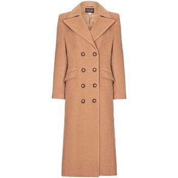Camel Womens Double Breasted Cashmere Coat  in Beige