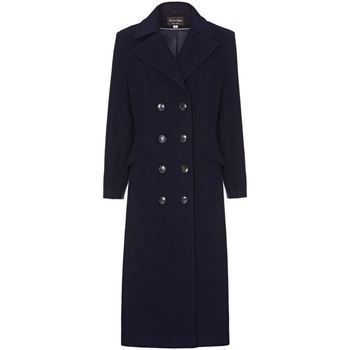 Navy Womens Double Breasted Cashmere Coat  in Blue