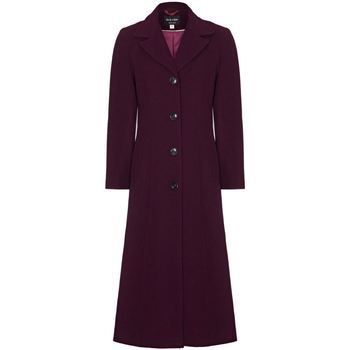 Burgandy Womens Single Breasted Cashmere Coat  in Red