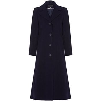 Navy Womens Single Breasted Cashmere Coat  in Black