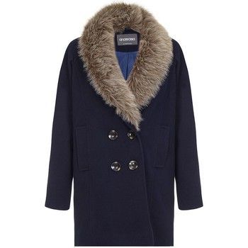 Fur Collar Women Winter Coat  in Blue