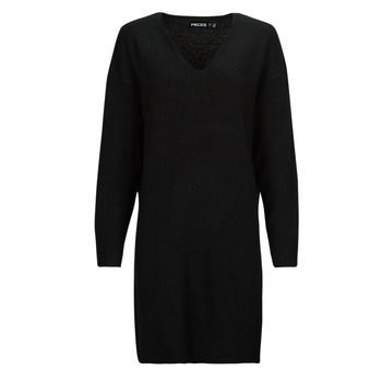 PCJULIANA LS V-NECK KNIT DRESS NOOS BC  women's Dress in Black