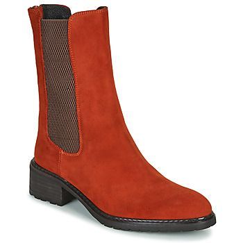 DAMGAN V2 VELOURS CHATAIGNE  women's Mid Boots in Red. Sizes available:4,5,5.5,6.5