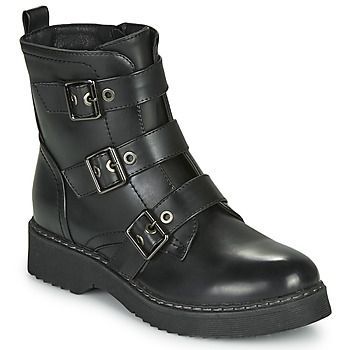 F51069  women's Mid Boots in Black. Sizes available:3.5,4,5,6,6.5
