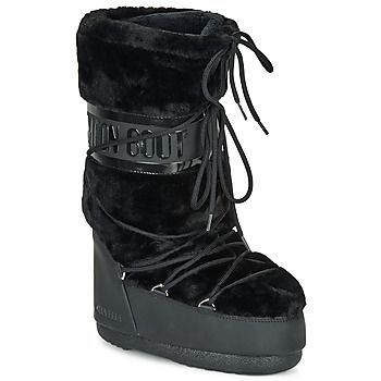 MOON BOOT CLASSIC FAUX FUR  women's Snow boots in Black