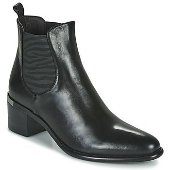 DIVA V1 VEAU GARNET NOIR  women's Low Ankle Boots in Black. Sizes available:3.5,4,5,6,7.5