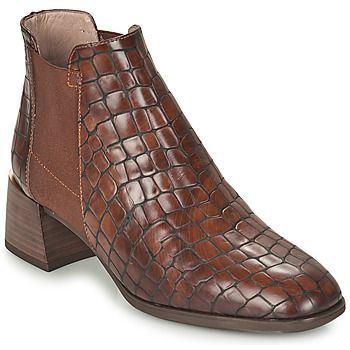 ALEXA  women's Low Ankle Boots in Brown. Sizes available:3,4,5,6,7,7.5