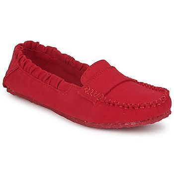 CANVAS SADDLE  women's Loafers / Casual Shoes in Red