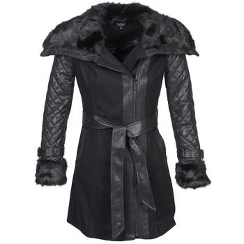 GEFROU  women's Coat in Black