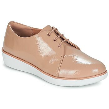 DERBY CRINKLE PATENT  women's Casual Shoes in Beige