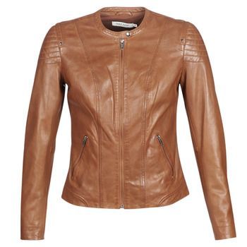 CLIM  women's Leather jacket in Brown