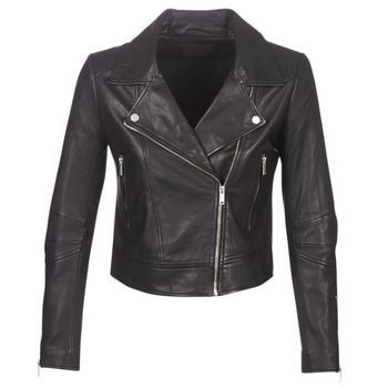 BM48145-02  women's Leather jacket in Black