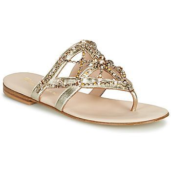 CAROTE  women's Flip flops / Sandals (Shoes) in Gold