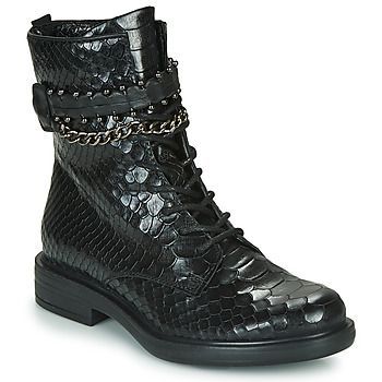 CAFE SNAKE  women's Mid Boots in Black