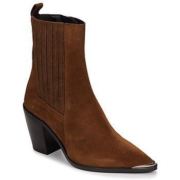 BASAMA  women's Low Ankle Boots in Brown