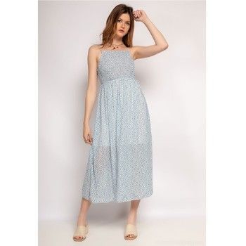571-BLEU-CLAIR  women's Long Dress in Blue