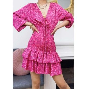 22974-FUSHIA  women's Dress in Pink