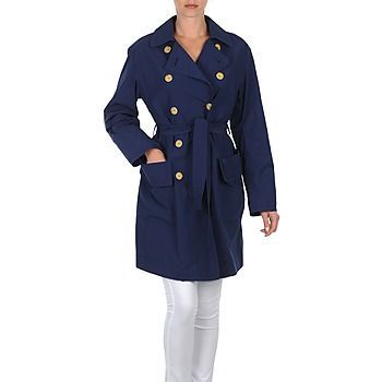 MALIN VENTO  women's Trench Coat in Blue