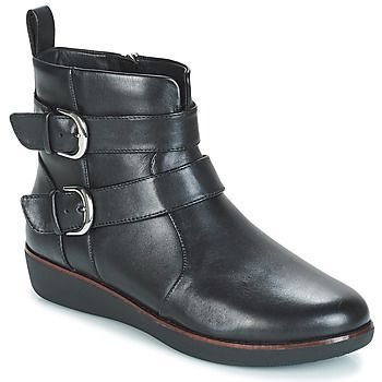 LAILA DOUBLE BUCKLE  women's Mid Boots in Black