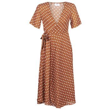 KEYLA  women's Long Dress in Brown