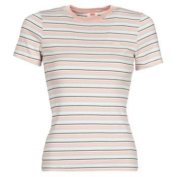 Levis  SS RIB BABY TEE  women's T shirt in Multicolour