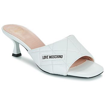 LOVE MOSCHINO QUILTED  women's Mules / Casual Shoes in White