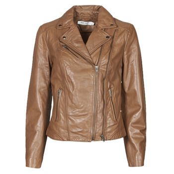 CAMILLA  women's Leather jacket in Brown. Sizes available:UK 6,UK 8,UK 10,UK 12,UK 14,UK 16