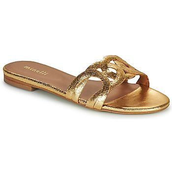 NANCIA  women's Mules / Casual Shoes in Gold. Sizes available:4,5.5