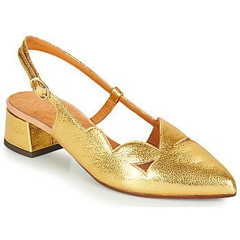 R-RUNE  women's Court Shoes in Gold. Sizes available:3,4,5,7,8,2