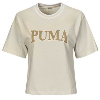 PUMA SQUAD GRAPHIC TEE  women's T shirt in Beige