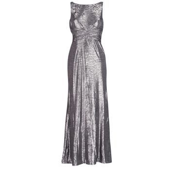 SLEEVELESS EVENING DRESS GUNMETAL  women's Long Dress in Grey. Sizes available:US 6,US 8,US 2,US 4,US 0
