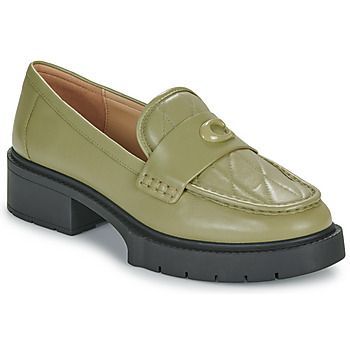 LEAH QUILTED LTH  women's Loafers / Casual Shoes in Kaki