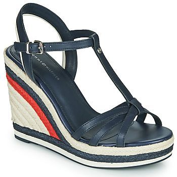 TOMMY STRAPPY HIGH WEDGE  women's Sandals in Blue. Sizes available:7