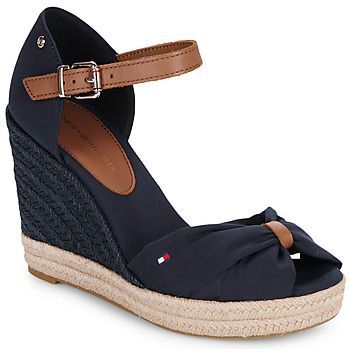 BASIC OPEN TOE HIGH WEDGE  women's Espadrilles / Casual Shoes in Marine