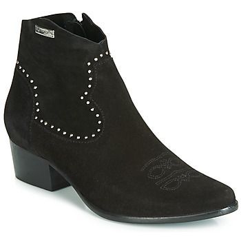 ASTRID  women's Low Ankle Boots in Black. Sizes available:3,4,5,6,7